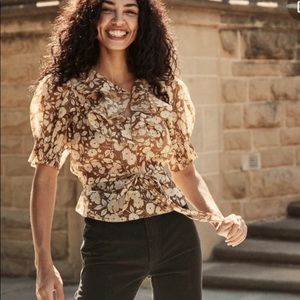 Doen Fern Top in abridge rose Mustard XS